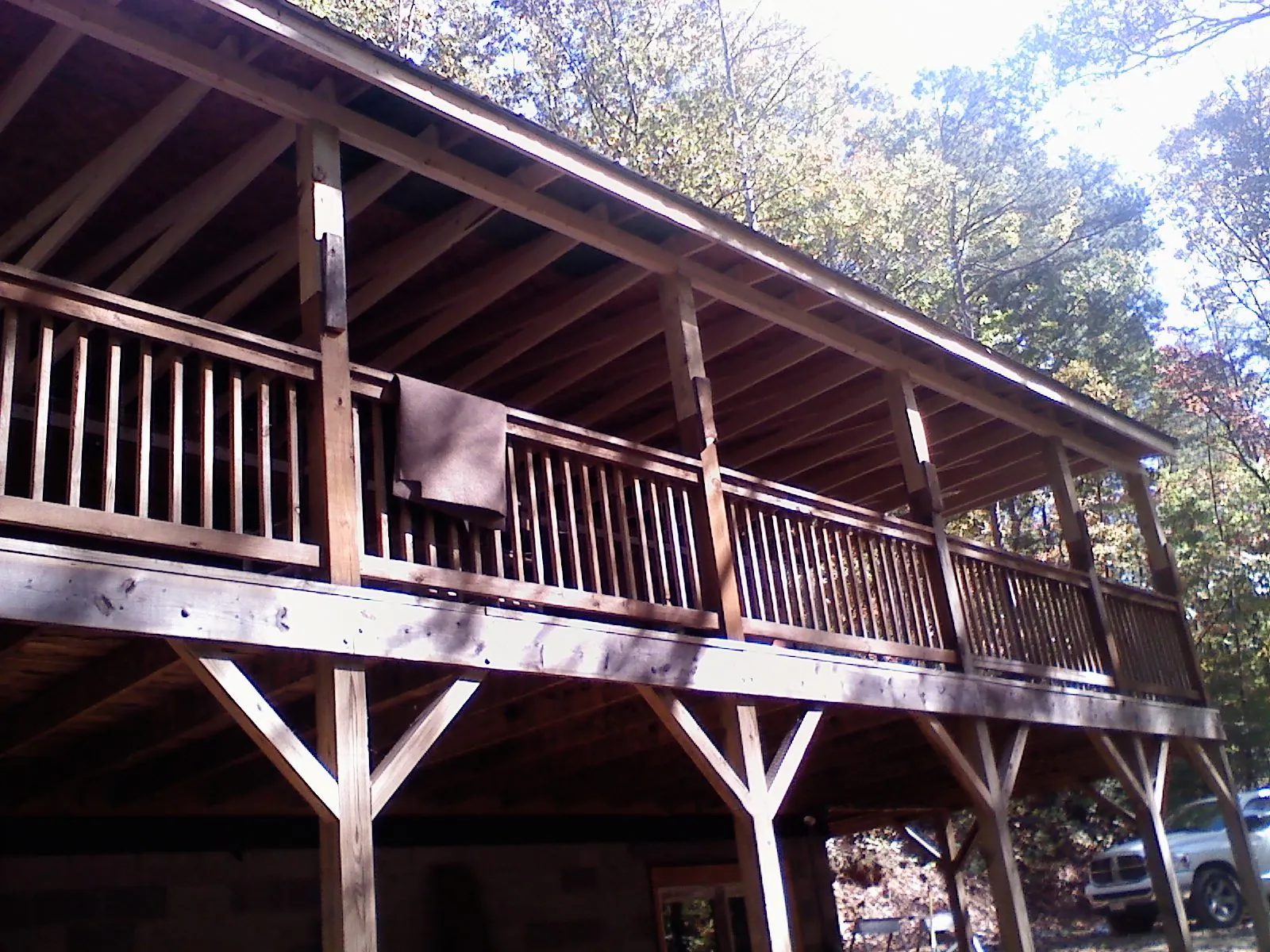 Timber framing under a new elevated porch and deck — Roof Leak Repair in Tariffville by Roofing Brothers